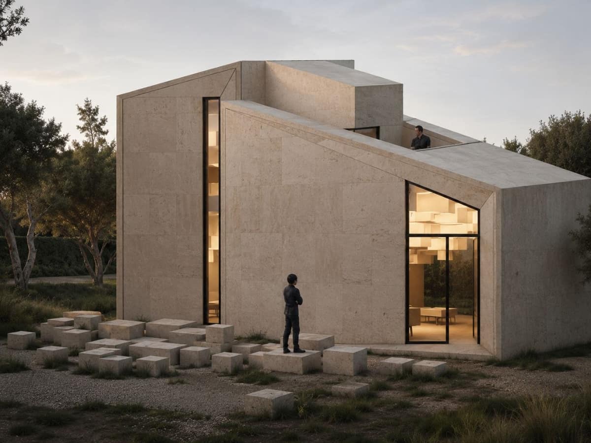 Calma.Basic angular modular pavilion in open landscape — prefab assembly Philippines