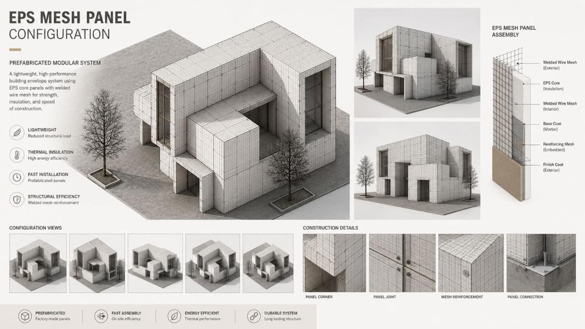 Calma.Basic EPS mesh panel configuration — prefab building system San Simon Pampanga