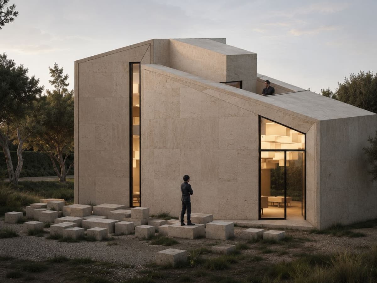 Calma.Basic angular modular pavilion in open landscape — prefab assembly Philippines