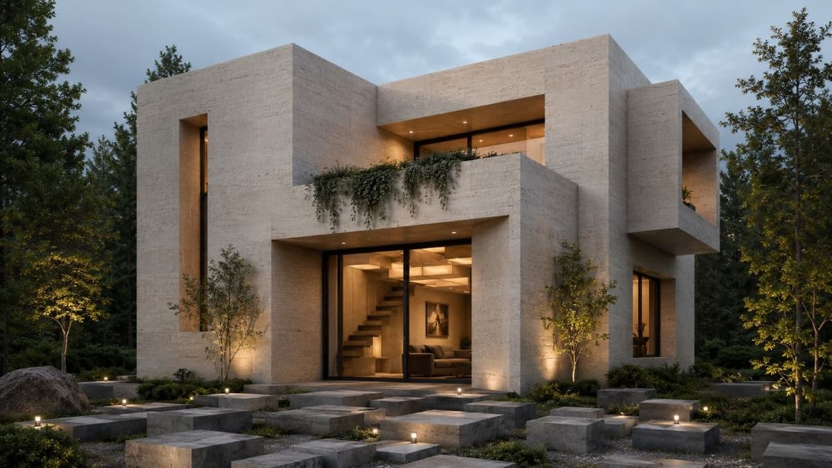 Calma.Basic stone modular villa at forest edge — Philippines prefab home